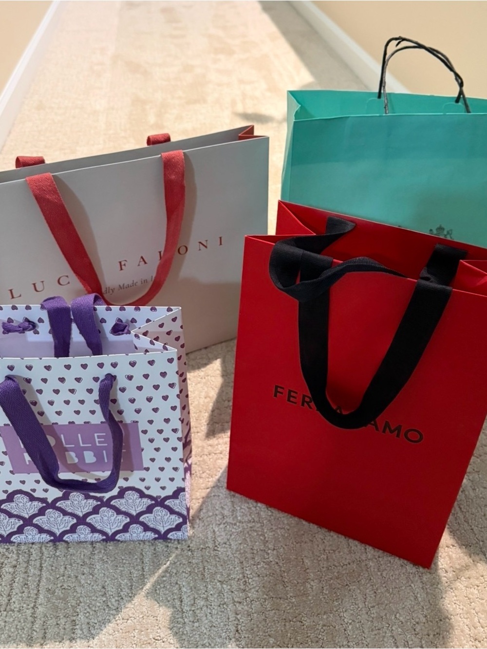 Assorted Luxury & Gift Shopping Bags - Red, Teal, Purple, White